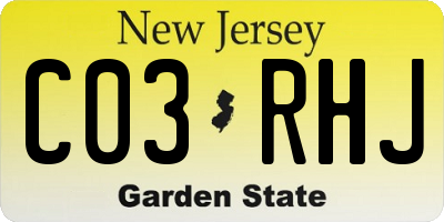 NJ license plate C03RHJ