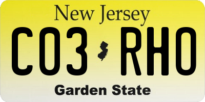 NJ license plate C03RHO
