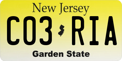 NJ license plate C03RIA