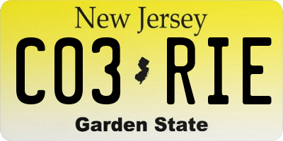 NJ license plate C03RIE