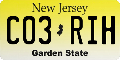 NJ license plate C03RIH