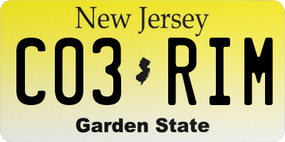 NJ license plate C03RIM