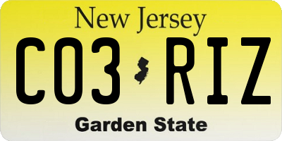 NJ license plate C03RIZ