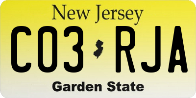 NJ license plate C03RJA