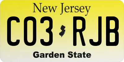 NJ license plate C03RJB