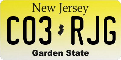 NJ license plate C03RJG