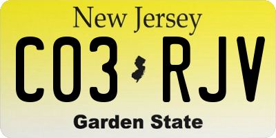 NJ license plate C03RJV