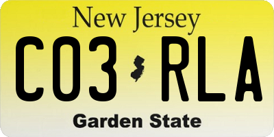 NJ license plate C03RLA