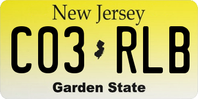 NJ license plate C03RLB