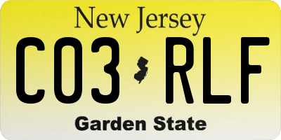 NJ license plate C03RLF