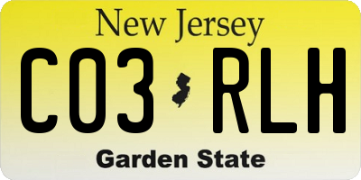 NJ license plate C03RLH