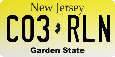 NJ license plate C03RLN
