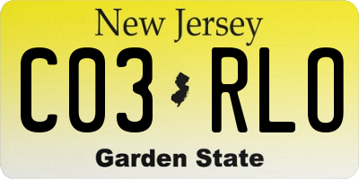 NJ license plate C03RLO