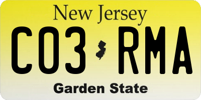 NJ license plate C03RMA