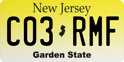 NJ license plate C03RMF