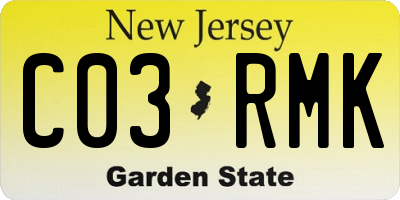 NJ license plate C03RMK