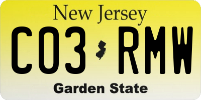 NJ license plate C03RMW