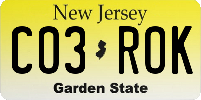 NJ license plate C03ROK