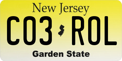 NJ license plate C03ROL