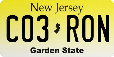 NJ license plate C03RON