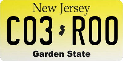NJ license plate C03ROO