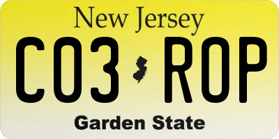 NJ license plate C03ROP