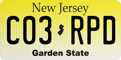 NJ license plate C03RPD