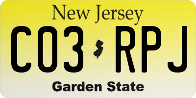 NJ license plate C03RPJ