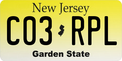 NJ license plate C03RPL