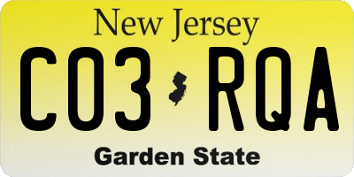 NJ license plate C03RQA