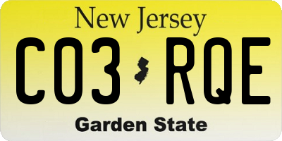 NJ license plate C03RQE