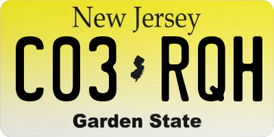 NJ license plate C03RQH
