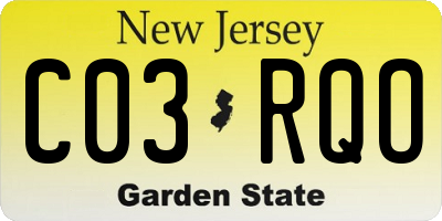 NJ license plate C03RQO