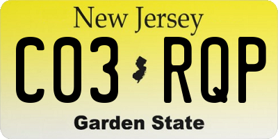 NJ license plate C03RQP