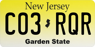 NJ license plate C03RQR