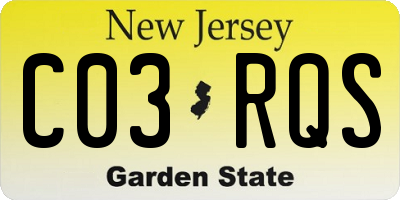 NJ license plate C03RQS