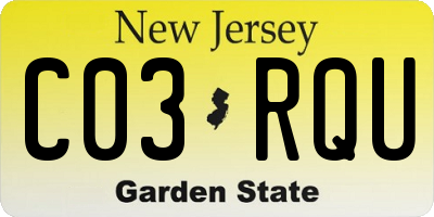 NJ license plate C03RQU