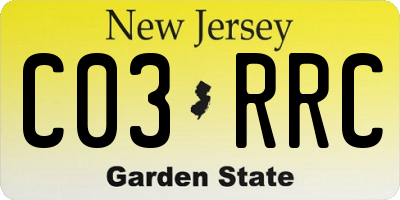 NJ license plate C03RRC