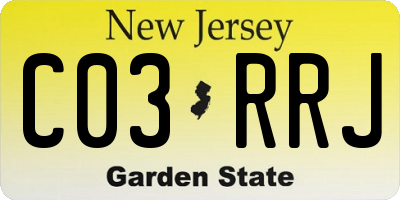 NJ license plate C03RRJ