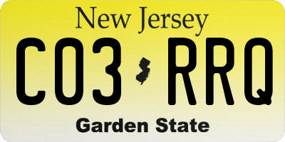 NJ license plate C03RRQ