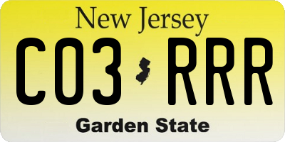 NJ license plate C03RRR