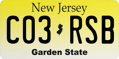 NJ license plate C03RSB