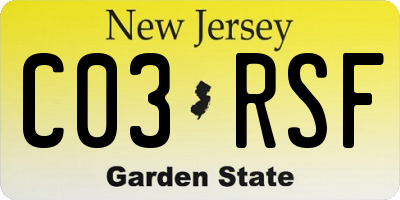 NJ license plate C03RSF