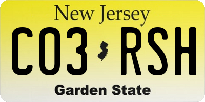 NJ license plate C03RSH