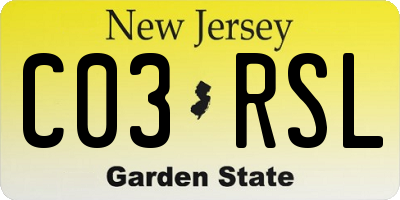 NJ license plate C03RSL