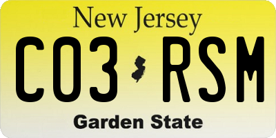 NJ license plate C03RSM