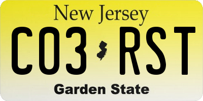 NJ license plate C03RST