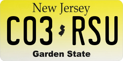 NJ license plate C03RSU