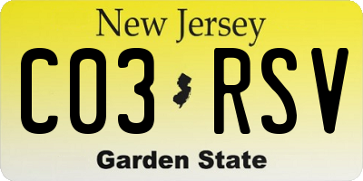 NJ license plate C03RSV