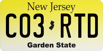NJ license plate C03RTD